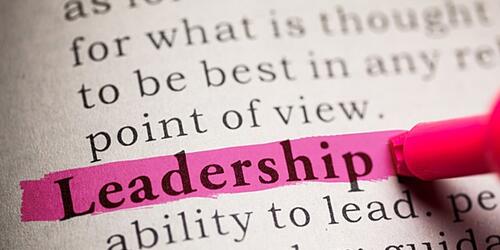 Pen highlighting word 'leadership'